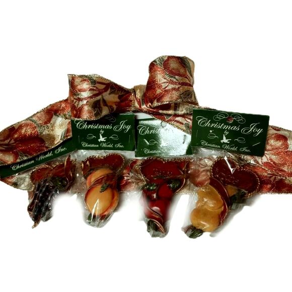 🎄 Fruit of the Spirit Ornaments 🍎🍐Set Christian Holiday Decor🍑🍇 - Picture 5 of 11